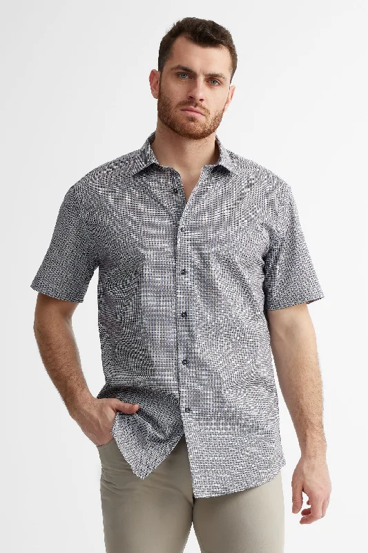 Chemise manches courtes en coton habillé - Homme