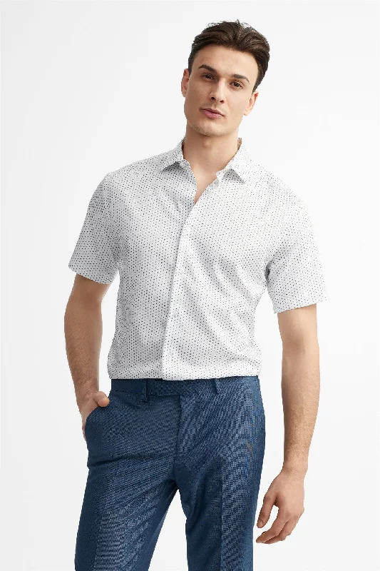 Chemise manches courtes imprimée en microfibres - Homme