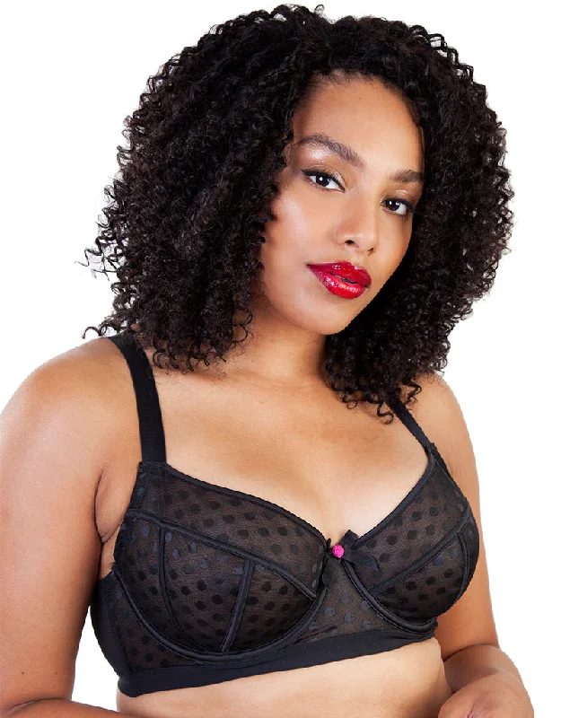 Gabi Fresh x Playful Promises Lena Dotty Mesh Bra Black