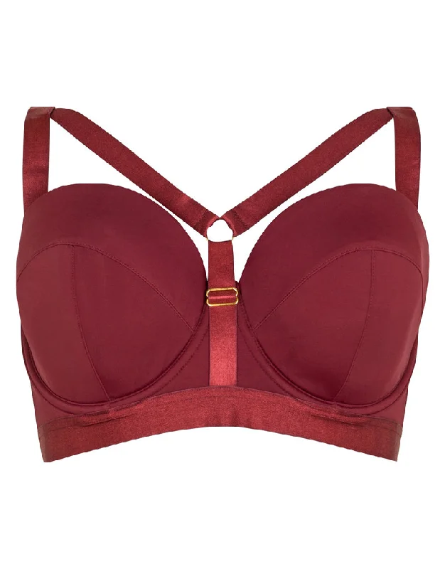 Gabi Fresh x Playful Promises On The Rocks Strappy Padded Balconette Bra Wine