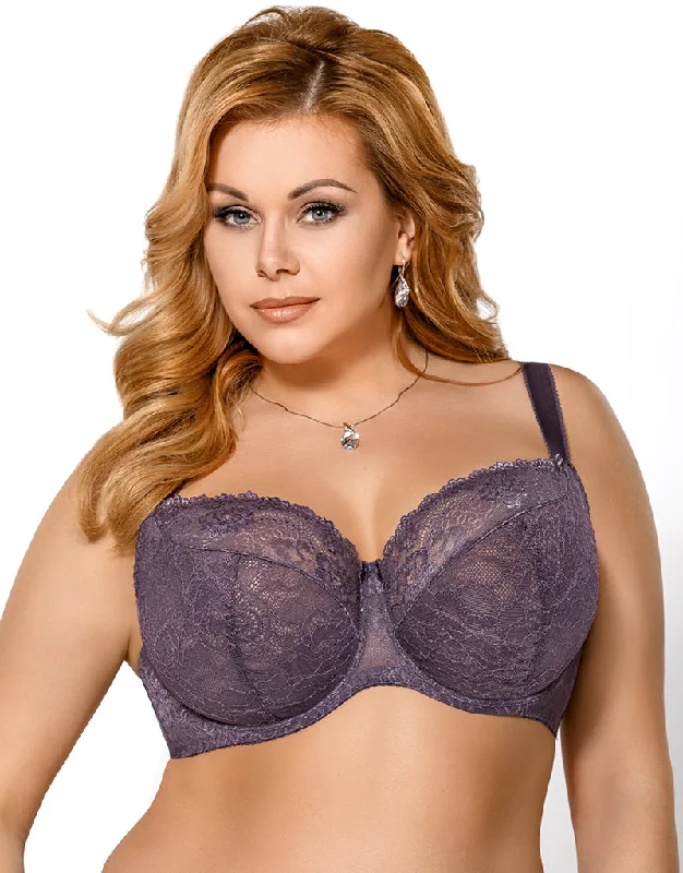 Gorsenia Simena Balconette Bra Grey/Purple