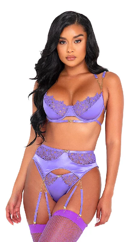 Listen Closely Lace And Satin Bra Set