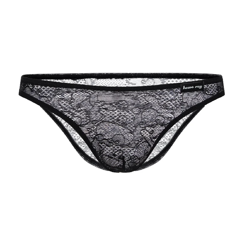 2023 men's low-rise lace transparent underwear