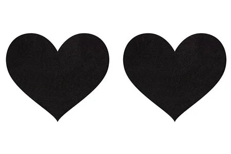 Black Satin Heart Pasties