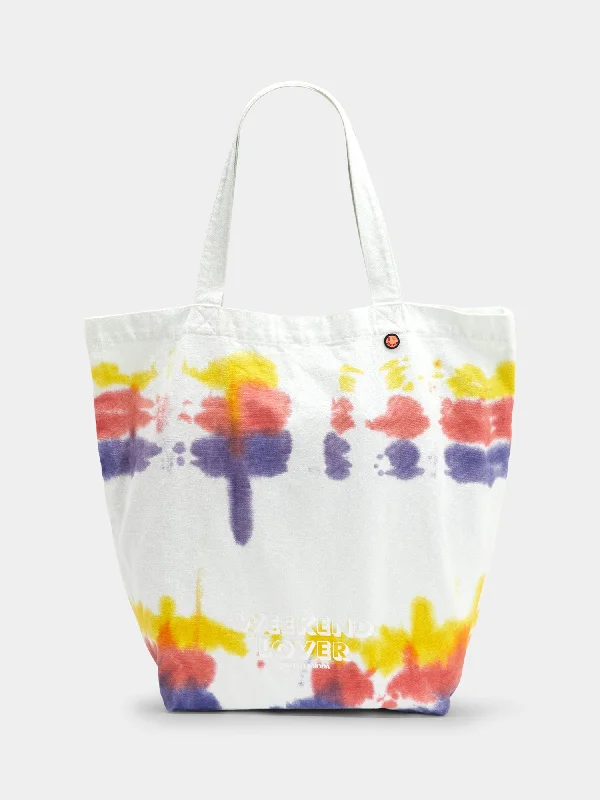 Canvas tie-dyed tote