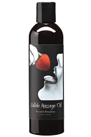 Earthly Body Hemp Edible Massage Oil - 8 oz Strawberry