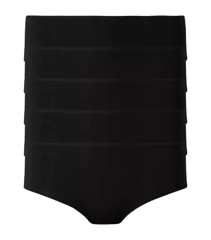 5 Pack Cotton Lycra® Low Rise Shorts - Black