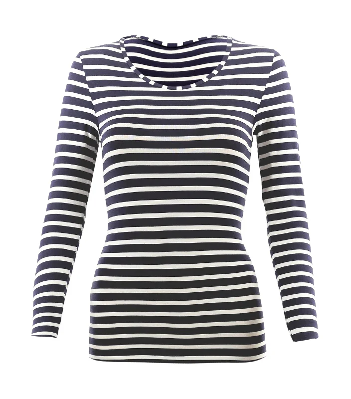 Heatgen™ Thermal Long Sleeve Striped Top Indigo Mix