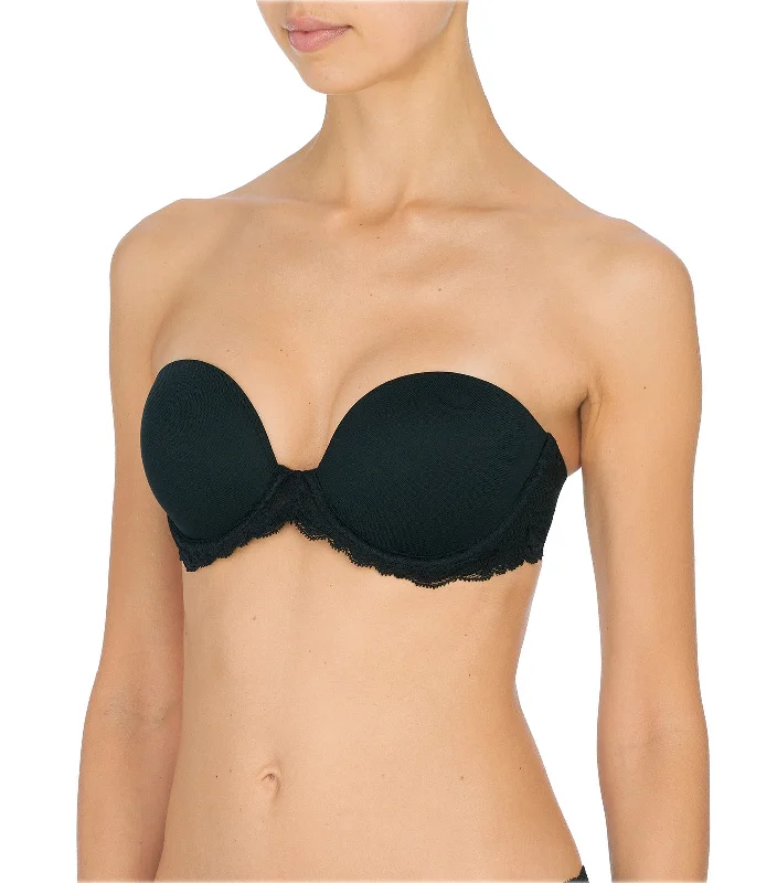 Feathers Strapless Plunge Bra Black