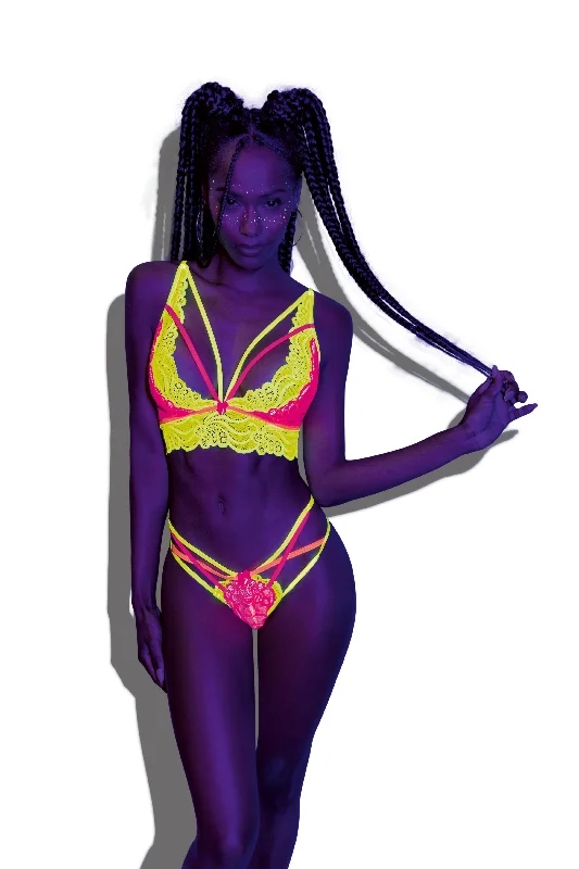 Neon Nights UV Top & Panty PJ Set