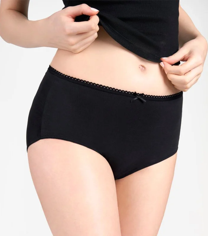 Modern Cotton Maxi Panty Black