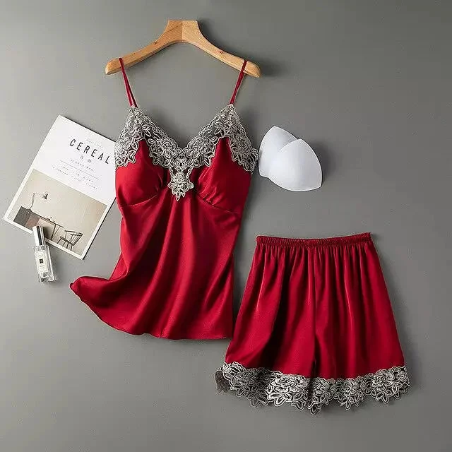 Wine Red Lace Sets / M