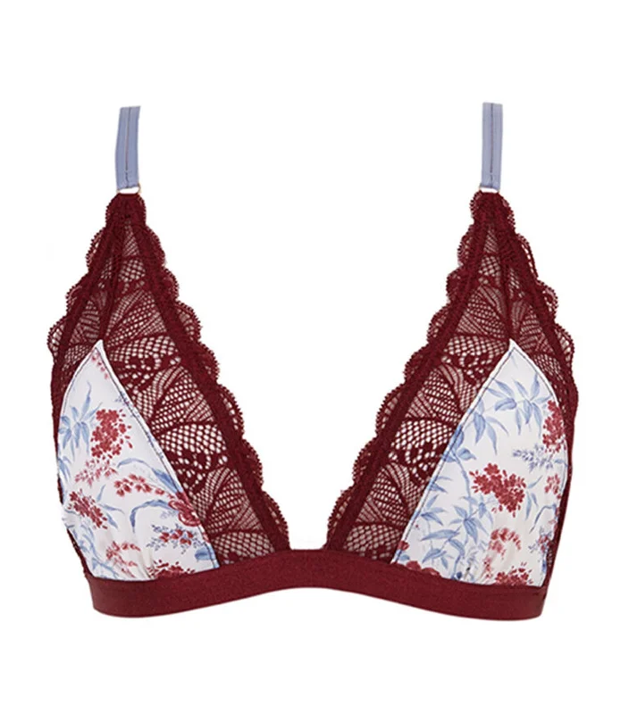 Fantastic Halterneck Triangle Bra Maroon