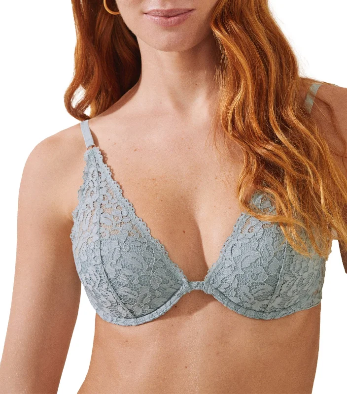 Intuitive Lace Halterneck Bra Green