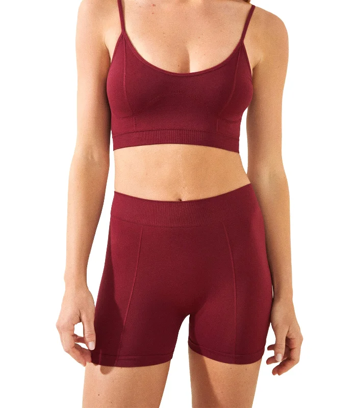 Seamless Boy Shorts Wine