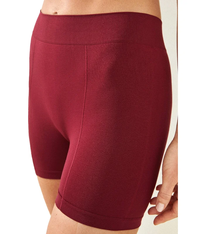 Seamless Boy Shorts Wine