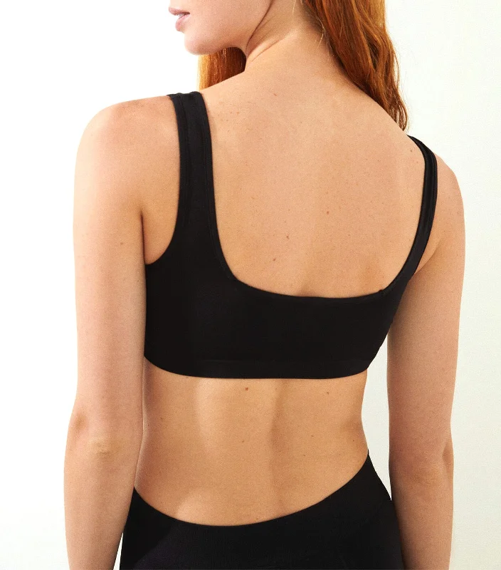 Seamless Halterneck Bra Top Black