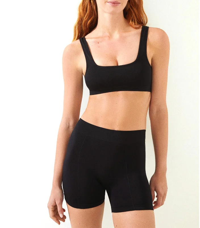 Seamless Halterneck Bra Top Black