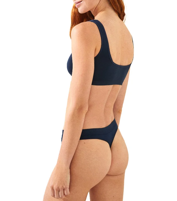 Seamless Tanga Panty Navy Blue