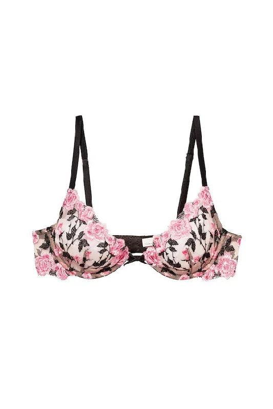 Roses and Thorns Demi Bra Black