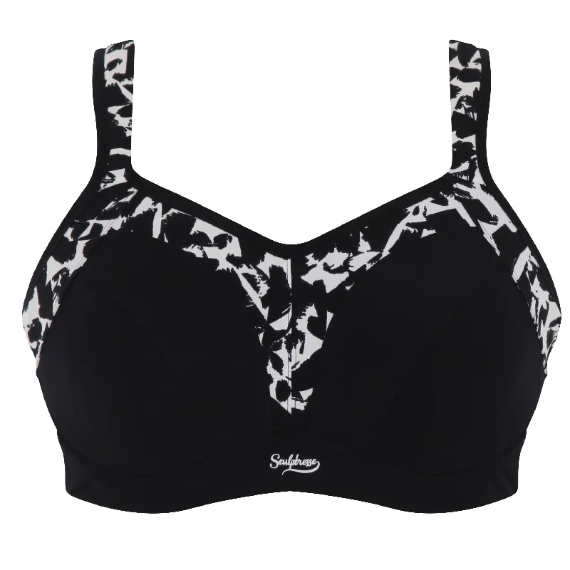 Sculptresse Wired Sport Bra | MONO PRINT