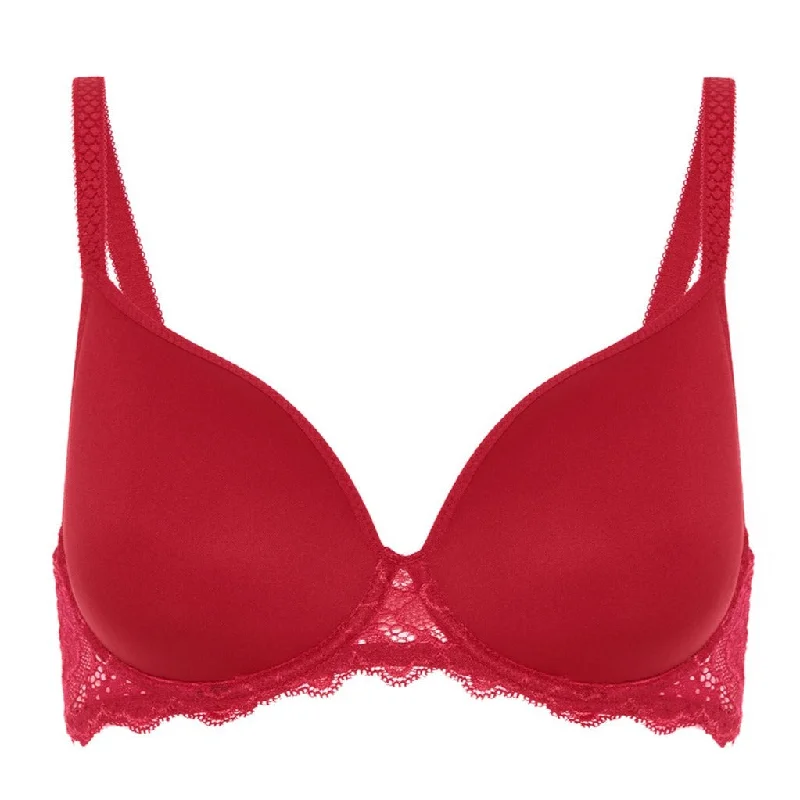 Simone Perele Caresse Spacer Plunge Bra | TANGO RED