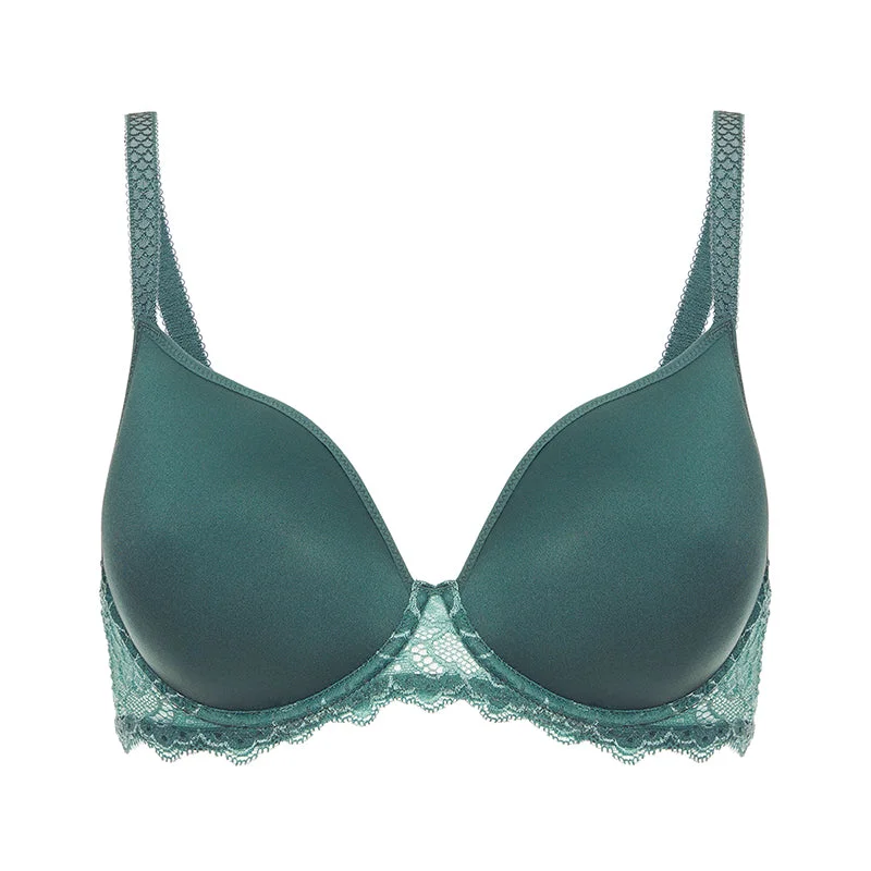 Simone Perele Caresse Spacer Plunge Bra | BOREAL GREEN