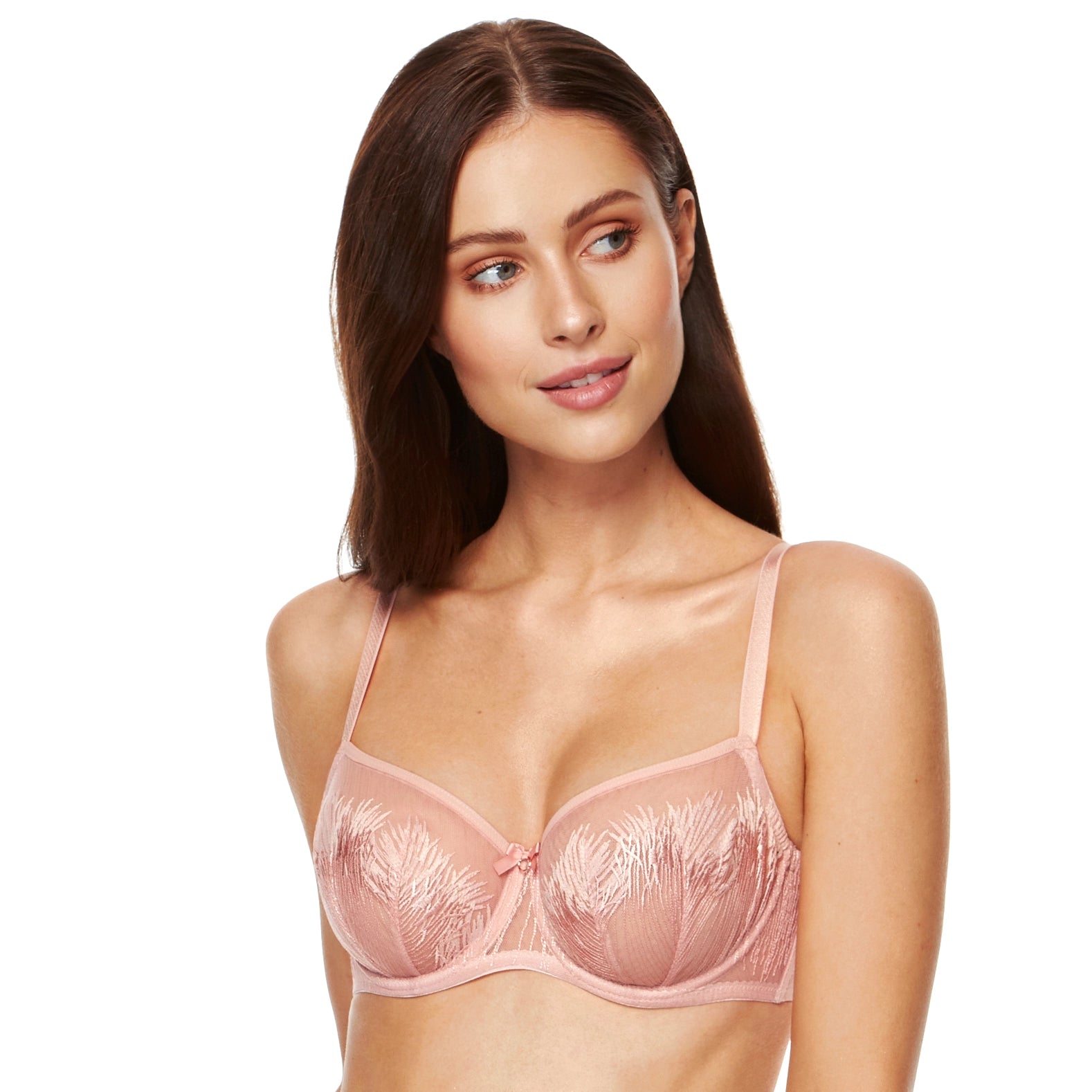 Soft See-Through Embroidery Balconette Bra Mable