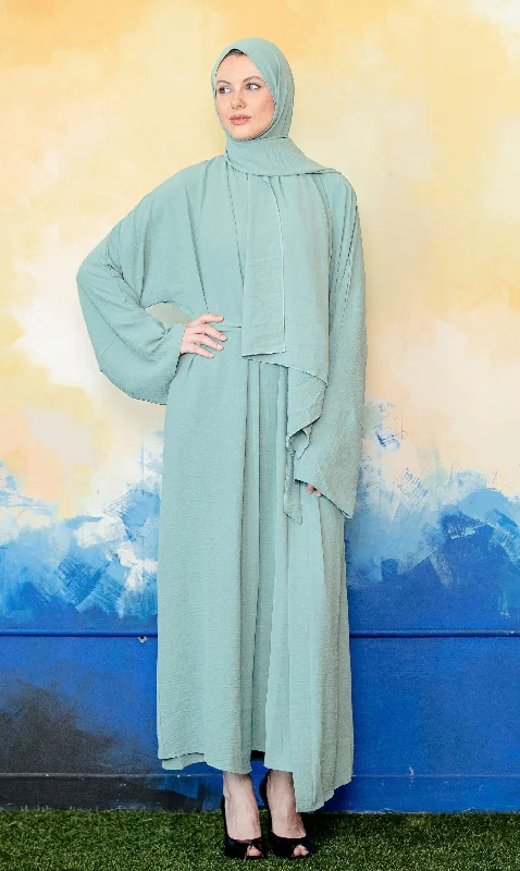 Mint Four Piece Open Abaya Set