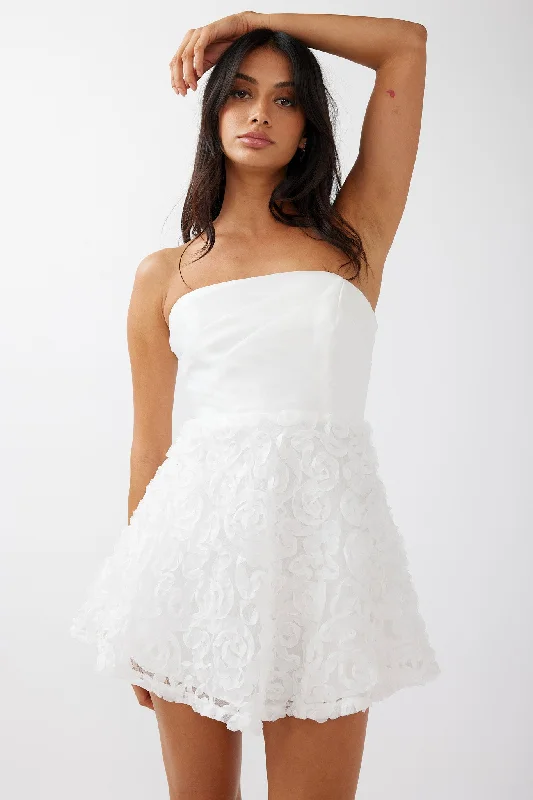 Fairycore aestheticAnnalyn Strapless Embellished Mini Dress White