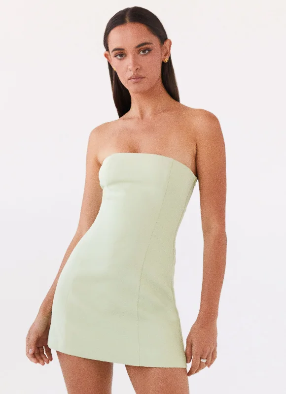 Tropical romanceAyanna Strapless Mini Dress - Green Zest