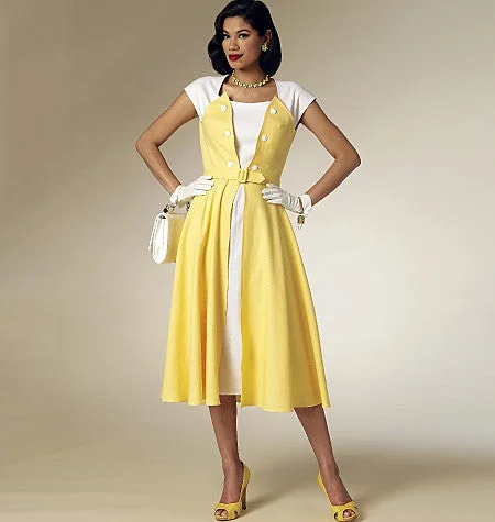 Simple-silhouettesButterick 6211 Misses' Retro Dress and Belt Pattern