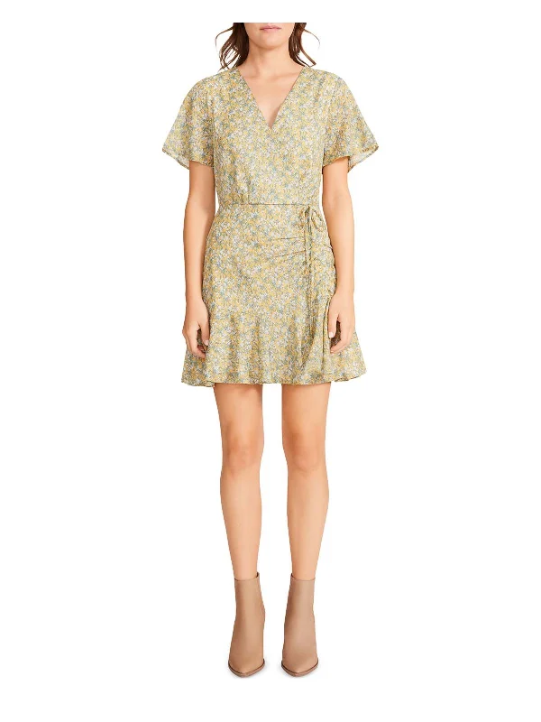 Airy & delicateBig Flirt Energy Womens Floral Faux Wrap Mini Dress