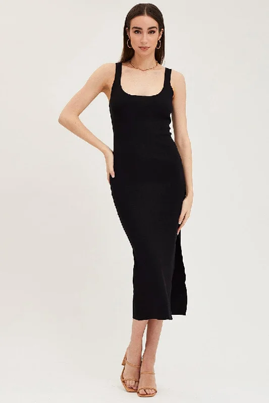 Metropolitan-coolBlack Cut Out Back Knit Dress
