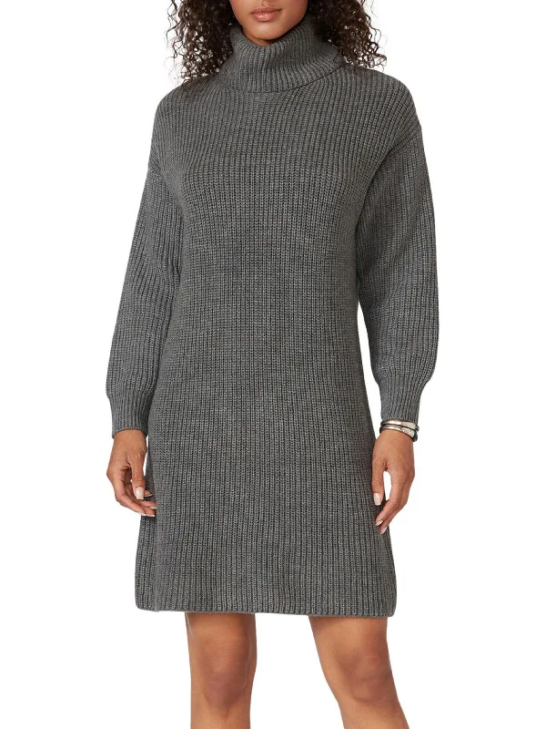 Refined-modernBlue Ice Womens Cowl Neck Mid Calf Sweaterdress