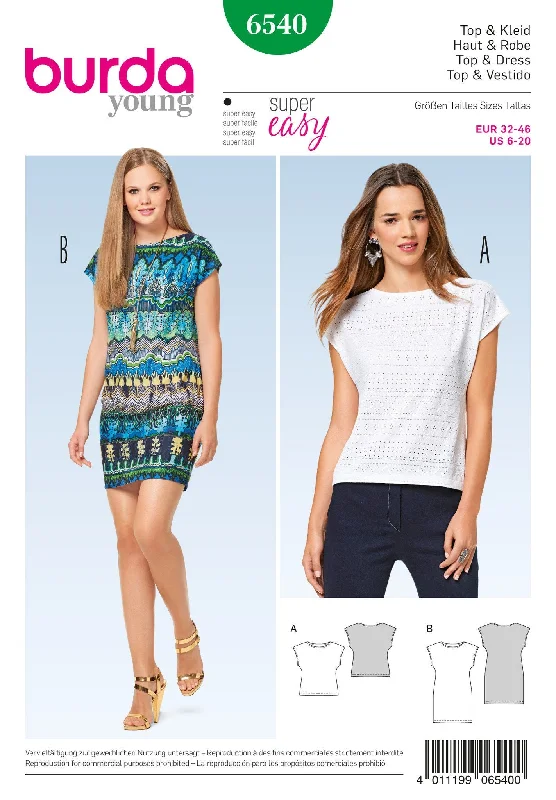 Ocean breeze readyBurda Style Pattern BD6540 Misses' Top and Dress