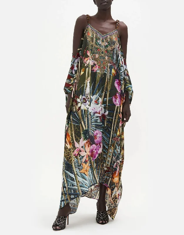 Sophisticated old-worldShoestring Strap Kaftan, Passport To Paradise