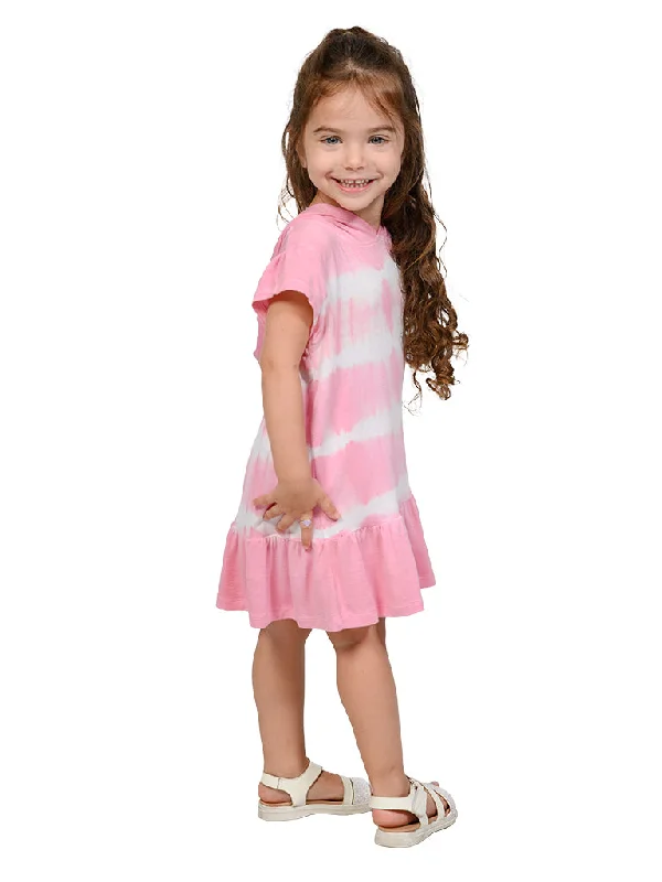 Rebel-aestheticCap sleeve hoodie dress in tie dye colors
