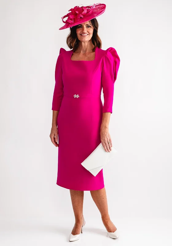 City-readyClaudia C Puff Sleeve Pencil Dress, Pink