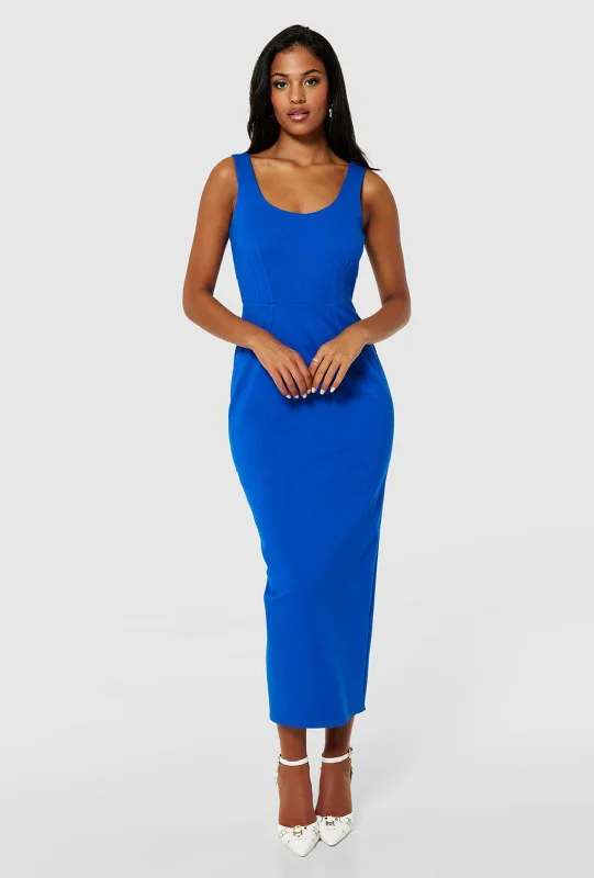 AntiqueCloset London Midaxi Pencil Dress, Royal