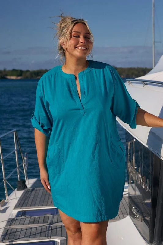 Tastefully tailoredCotton Overshirt Ocean