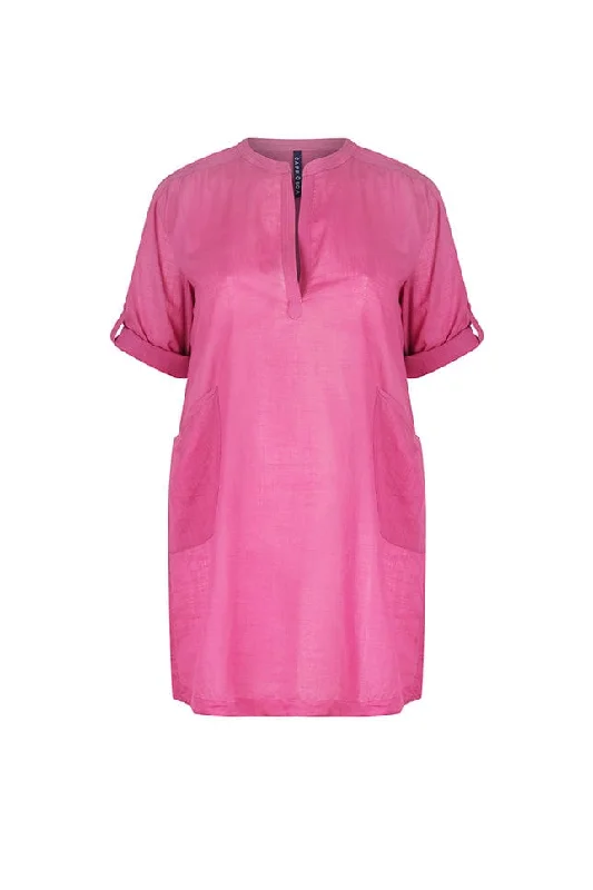 Sultry-chicCotton Overshirt Pink