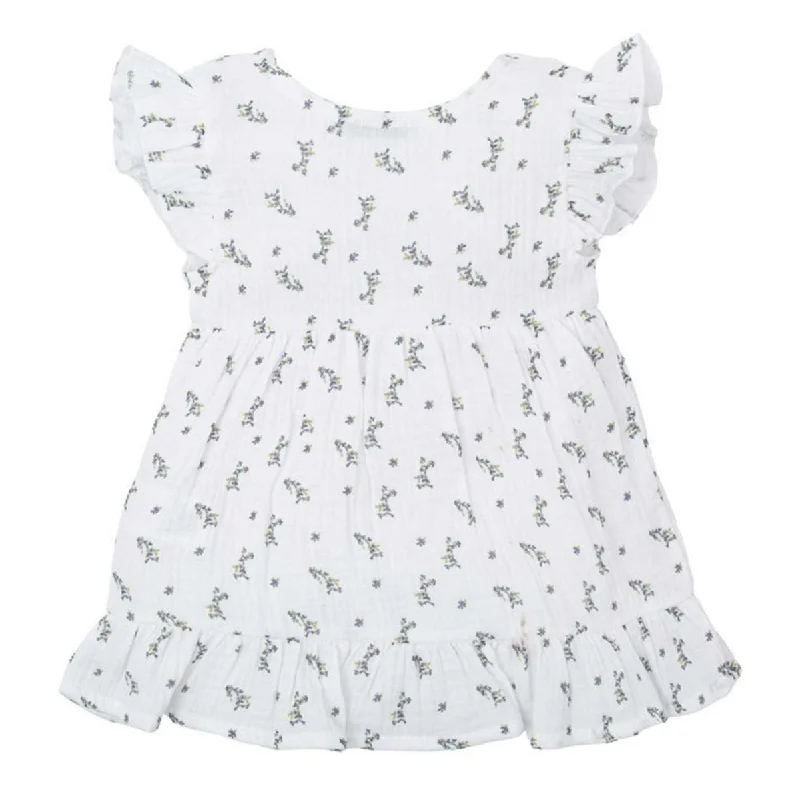 Minimal-techDainty Floral Futter Sleeve Dress