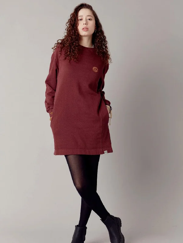 Grunge-inspiredElara Women's GOTS Organic Cotton Sweat Dress | Walnut Brown