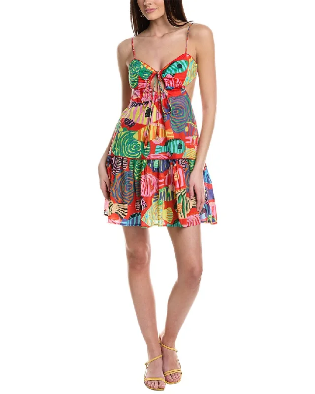 Sci-fi-inspiredFARM Rio Striped Fishes Mini Dress