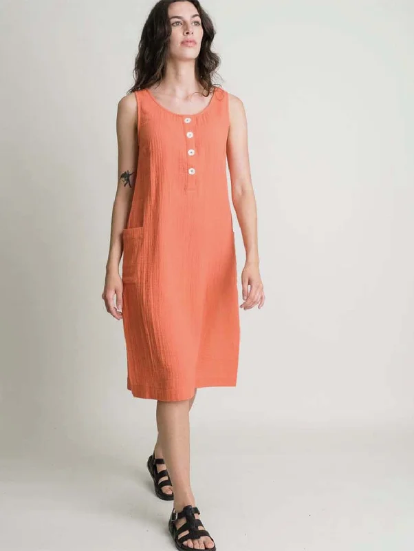Skate-inspiredFlori Cotton Sun Dress | Orange