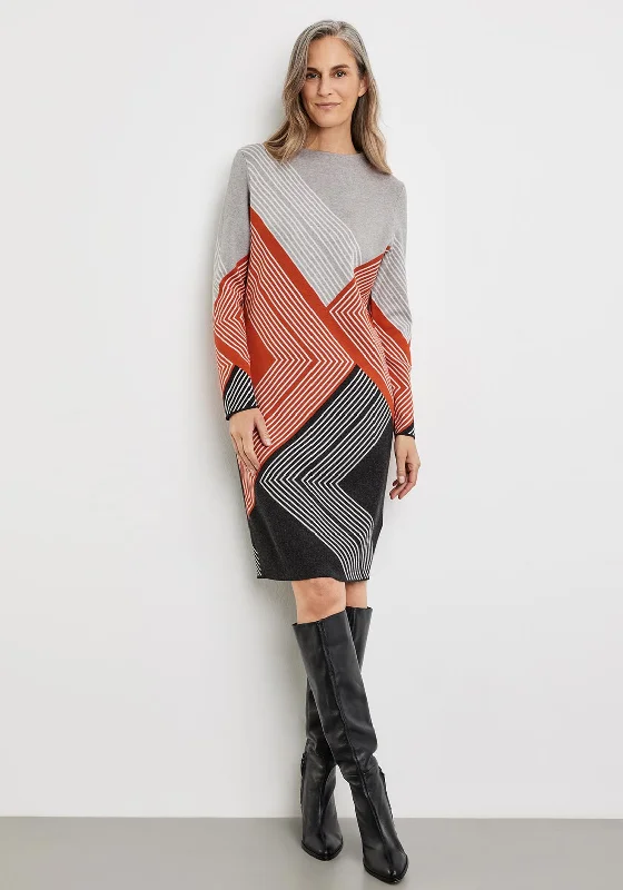 Rich-texturedGerry Weber Line Pattern Knit Dress, Multi