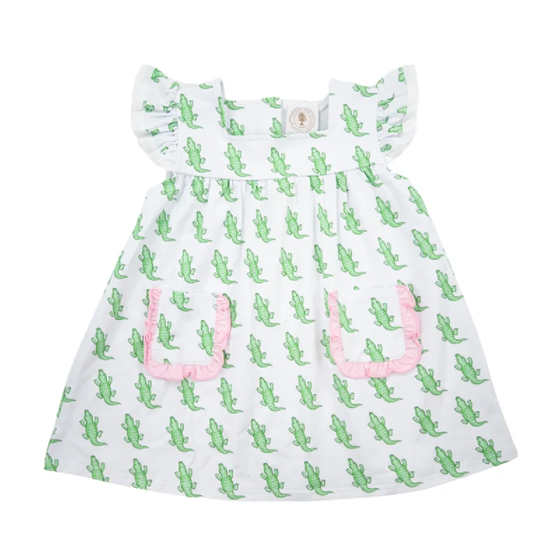 TrendyAlligator Print Angel Sleeve Dress