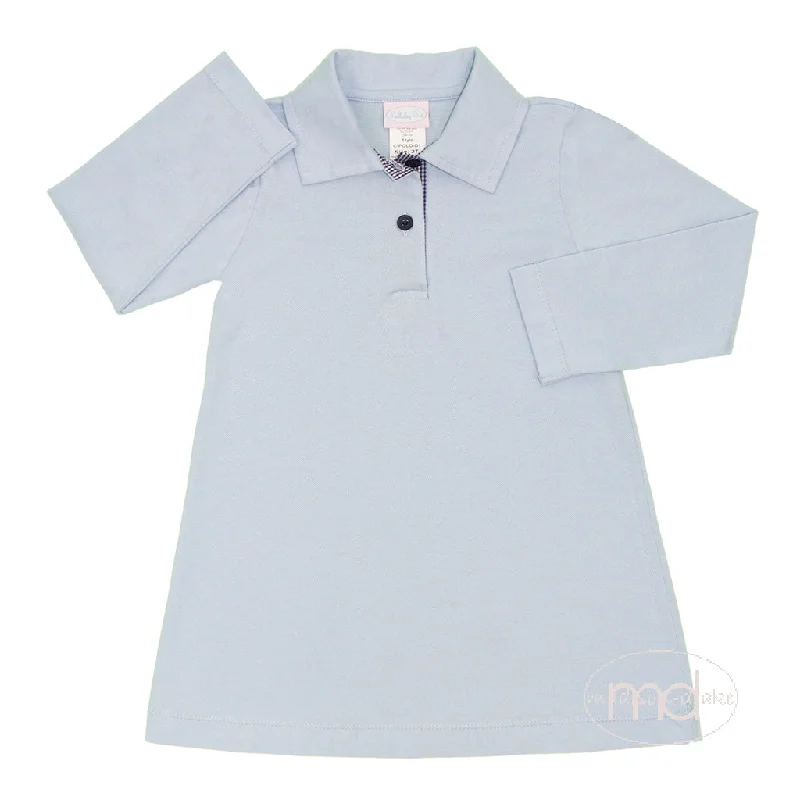 Delicate embroideryLullaby Set Blue Polo Dress
