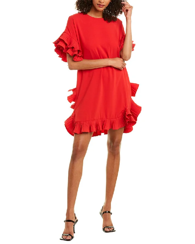 ElegantGracia Ruffle-Trim Shift Dress